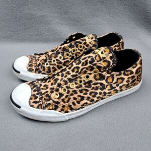 Limited Edition Jack Purcell Converse‎ Women's Size 6.5 Leopard Print Laceless